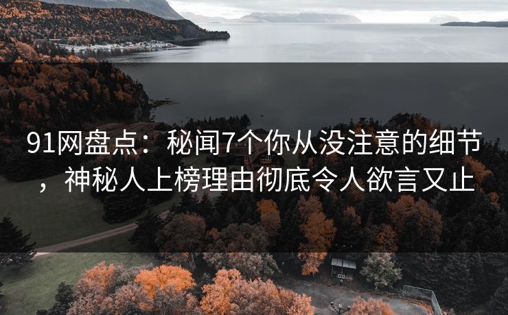 91网盘点：秘闻7个你从没注意的细节，神秘人上榜理由彻底令人欲言又止